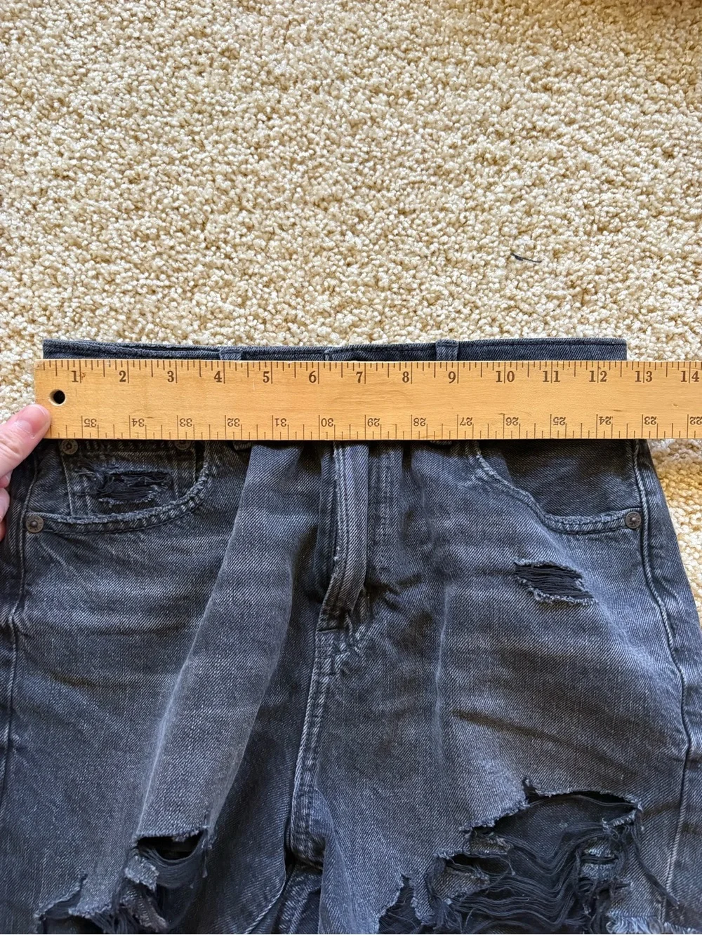 American Eagle Highest Rise 90s Boyfriend Shorts Black Distressed Womens 0 NWT
